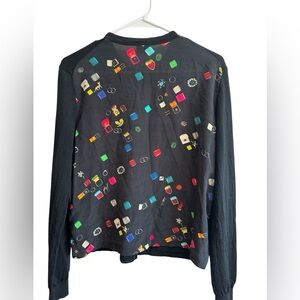 Paul Smith Women's Black Cardigan with Colorful Accents